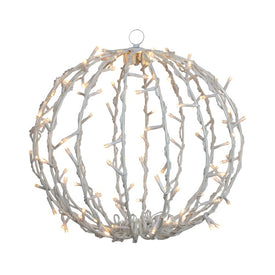 13" Lighted Christmas Hanging Ball Decoration with Warm White LED Lights