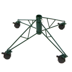 Green Metal Rolling Christmas Tree Stand for 6.5' - 7.5' Artificial Trees