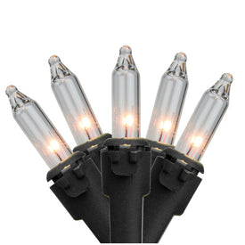 100-Count Clear Mini Christmas String Light Set with 20.25' Black Wire