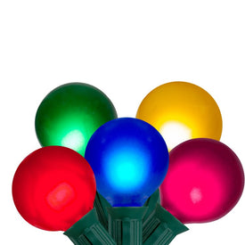 15-Count Multi-Color Satin G50 Globe Christmas Light Set with 13.75' Green Wire