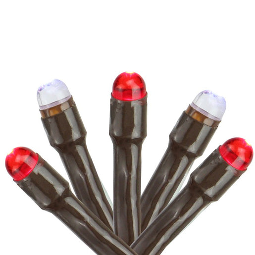 2' x 8' Red and White Micro LED Net-Style Tree Trunk Christmas Lights with Brown Wire