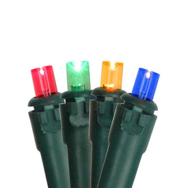 100-Count Multi-Color LED Wide-Angle Christmas Light Set with 33' Green Wire