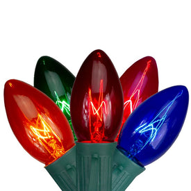 25-Count Multi-Color Transparent C9 Christmas Light Set with 24' Green Wire