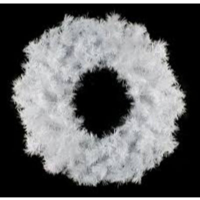 24" Unlit White Canadian Pine Artificial Christmas Wreath - OPEN BOX