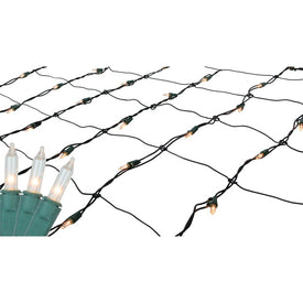 4' x 6' Clear Mini Incandescent Christmas Net Light Set with Green Wire