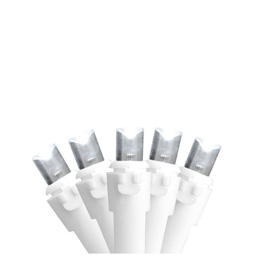 50-Count White LED Wide-Angle Christmas String Light Set with 16.25' White Wire