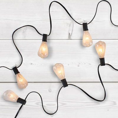 10-Count Clear Edison Glass Patio Light Set with 9' Black Wire
