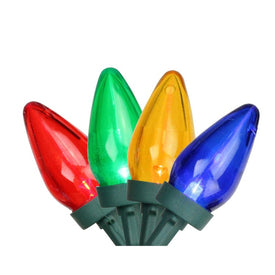 25-Count Multi-Color LED C9 Mini Christmas Light Set with 16' Green Wire