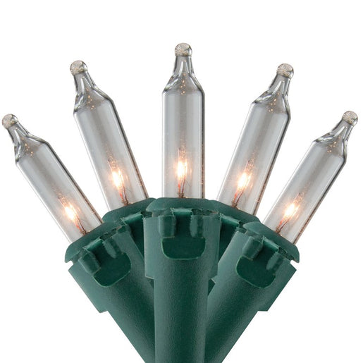 100-Count Clear Mini Christmas Light Set with 20.25' Green Wire