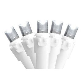 100 Pure White LED Wide-Angle Christmas Light Set with 33' White Wire