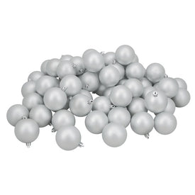 2.5" Silver Shatterproof Matte Christmas Ball Ornaments Set of 60