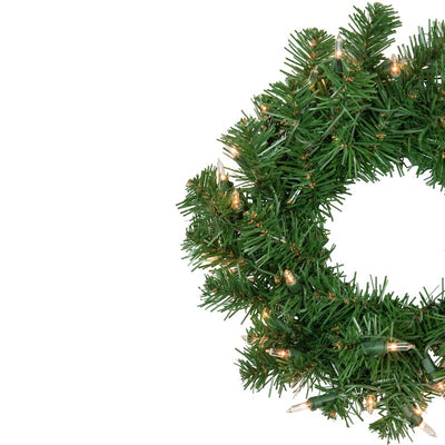 16" Pre-Lit Deluxe Dorchester Pine Artificial Christmas Wreath with Clear Lights