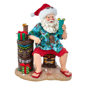 12" Fabriche Tiki Beach Santa