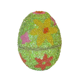 5" Decorative Egg Container with Beads and Sequins