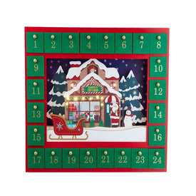 14.3" Battery-Operated Santa Toy Shop Advent Calendar