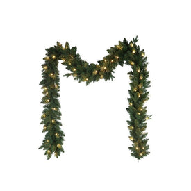 9' Pre-Lit Artificial Jackson Pine Garland with Warm White LED Lights
