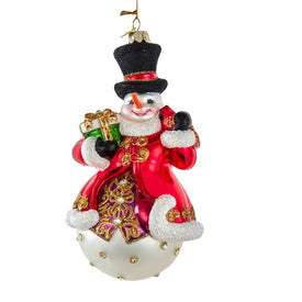 7" Bellisimo Snowman with Top Hat Ornament