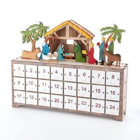 10.4" Battery-Operated Light-Up LED Nativity Advent Calendar