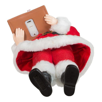 11" Battery-Operated Santa with Light-Up Gingerbread House