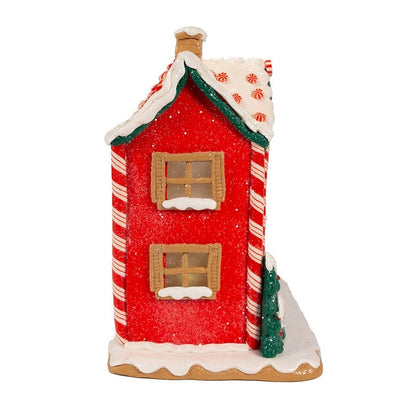 9.5" Battery-Operated Gingerbread LED House with Music Box