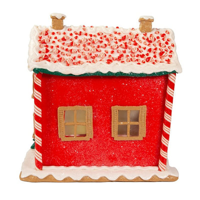 9.5" Battery-Operated Gingerbread LED House with Music Box