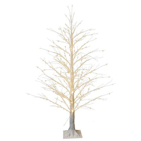 5' Pre-Lit White Birch Twig Tree with Twinkle Warm White Fairy LED Lights