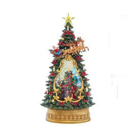 13.4" Battery-Operated Musical Water Santa Tree