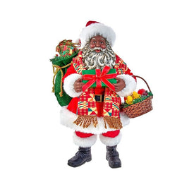12" Fabriche Kwanzaa Santa