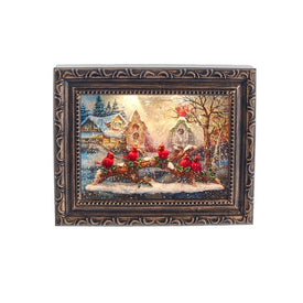 7.75" Battery-Operated Musical Water Cardinals Frame