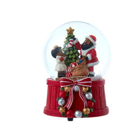 3.94" (100MM) Musical African American Santa Water Globe