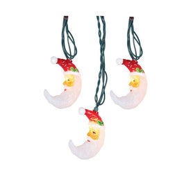10-Light Santa Moon Face Light Set
