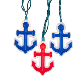 10-Light Red and Blue Anchor Light Set