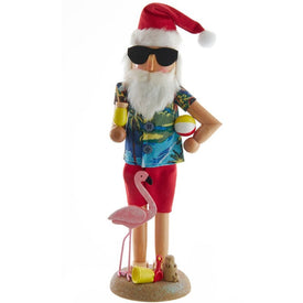 15.5" Wooden Beach Santa Nutcracker