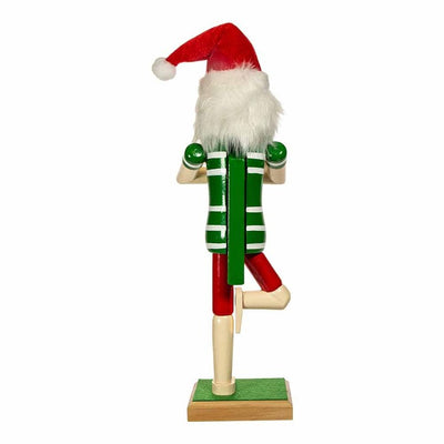 15" Wooden Yoga Santa Nutcracker