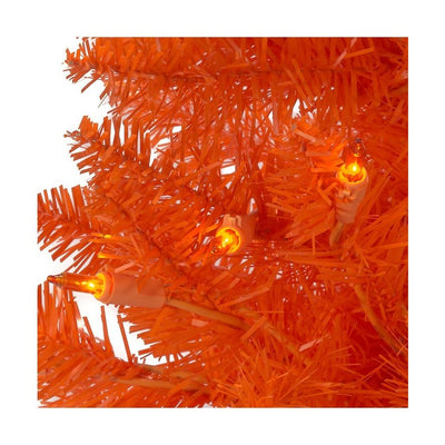 3' Pre-Lit Artificial Slim Orange Christmas Tree with 50 Orange Incandescent Lights