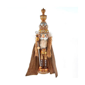 17.5" Hollywood Gold with Fuzzy Cape King Nutcracker