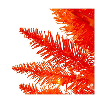 6' Pre-Lit Artificial Orange Slim Christmas Tree with Orange Incandescent Lights