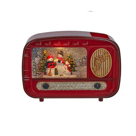6" Snowman Radio Battery-Operated Lighted Water Lantern