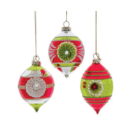 2.36"-2.75"(60-70MM) Early Years Teardrop Ornaments Set of 3
