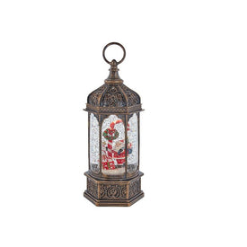 11" Battery-Operated Light-Up Santa Water Lantern