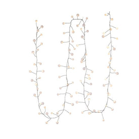 8' Cluster Bead Garland with 100 Warm White LED Lights