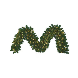 9' Pre-Lit Artificial Vanderbilt Garland with 100 LED Lights
