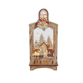 12.2" Battery-Operated Light-Up Christmas Village Lantern