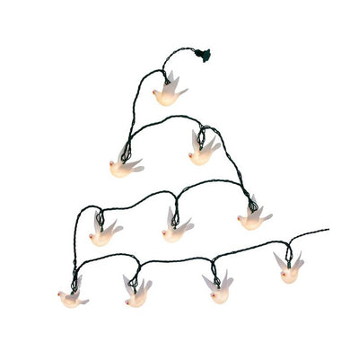 10-Light Glitter Dove Light Set