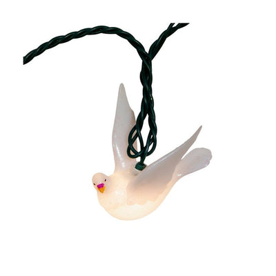 10-Light Glitter Dove Light Set