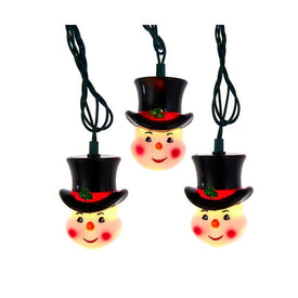 10-Light Snowman Head Light Set