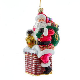 7" Bellisimo Santa In Chimney Ornament