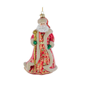 7" Bellisimo Elegant Red Santa with Staff