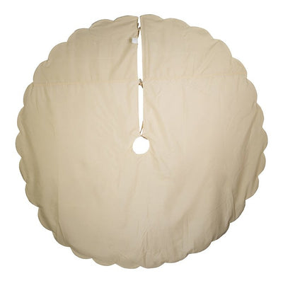 72" Gold Scalloped Embroidered Tree Skirt with Sequins