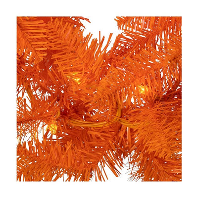 9' Pre-Lit Orange Garland